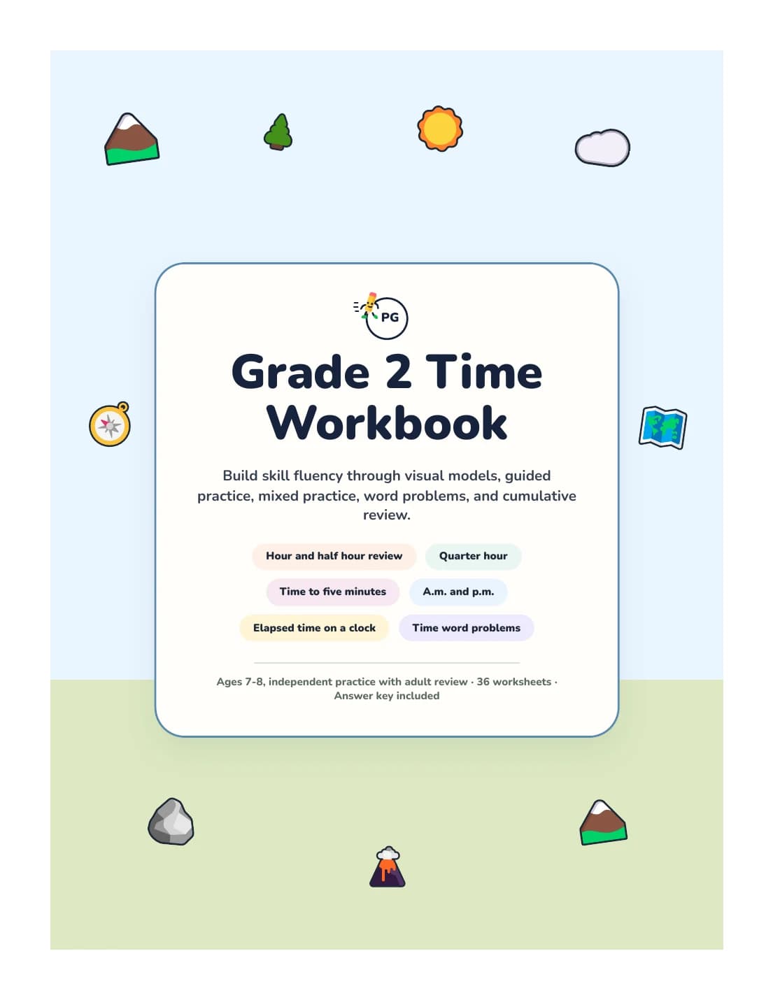 PencilGo Grade 2 Time Workbook printable workbook cover
