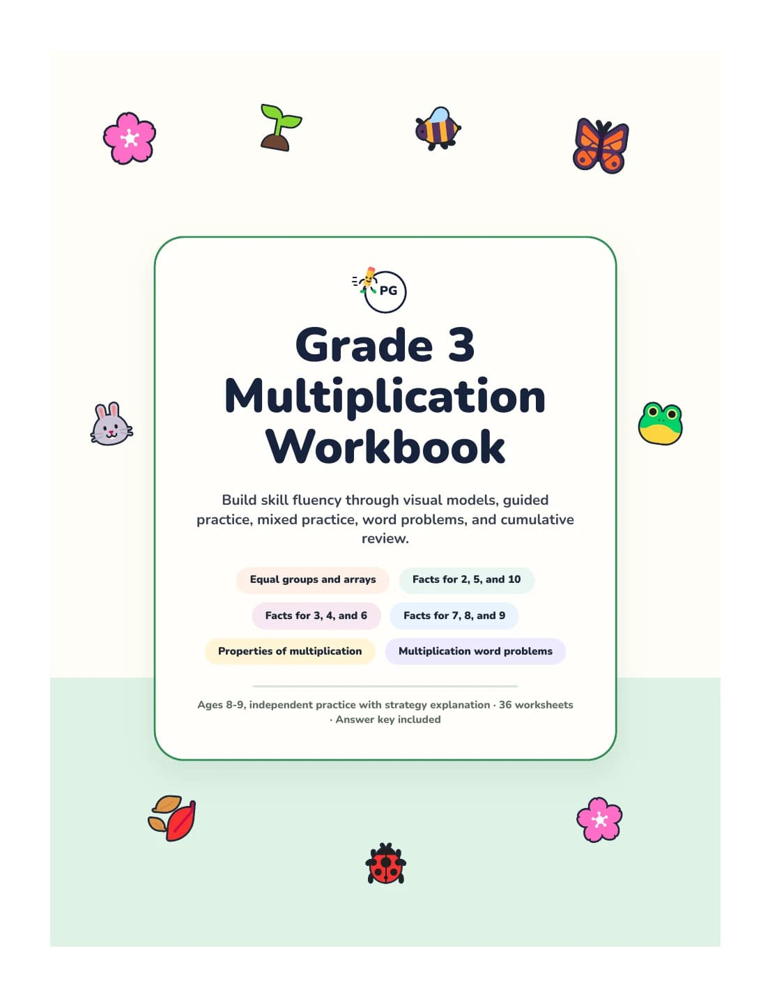 PencilGo Grade 3 Multiplication Workbook printable workbook cover