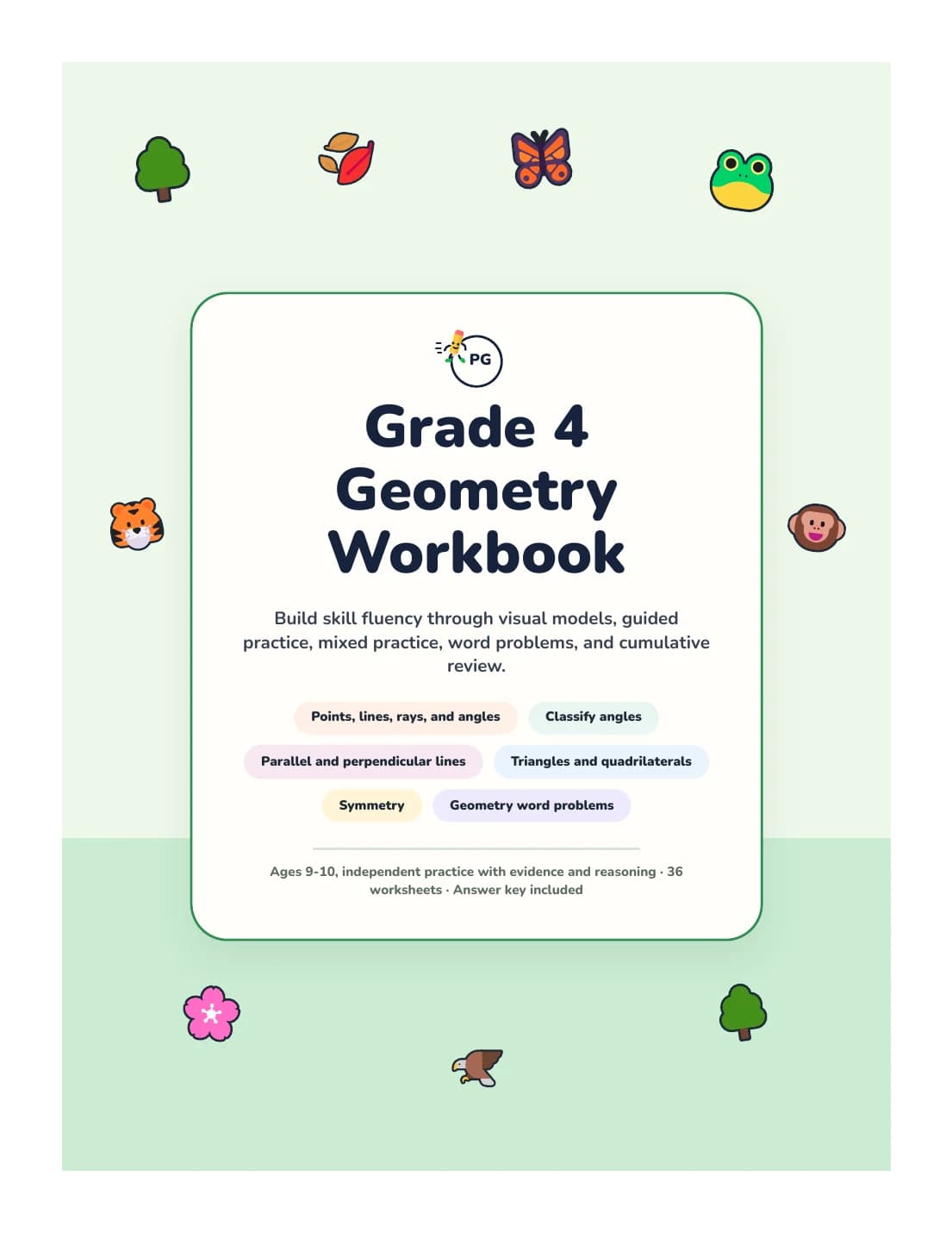 PencilGo Grade 4 Geometry Workbook printable workbook cover
